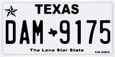 TX license plate DAM9175