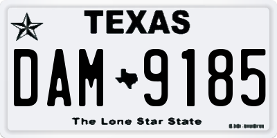 TX license plate DAM9185