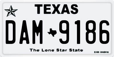 TX license plate DAM9186