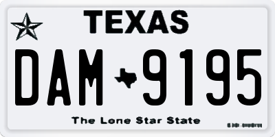 TX license plate DAM9195