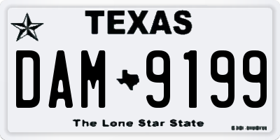 TX license plate DAM9199
