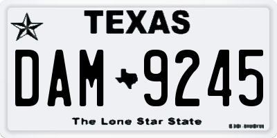 TX license plate DAM9245