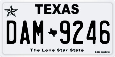 TX license plate DAM9246
