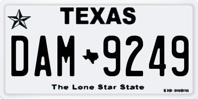 TX license plate DAM9249