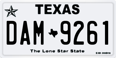 TX license plate DAM9261