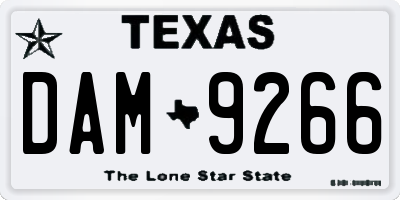 TX license plate DAM9266
