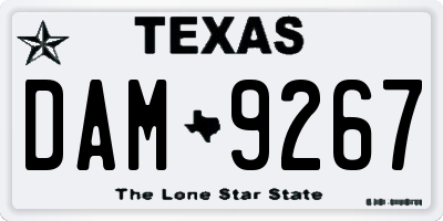 TX license plate DAM9267