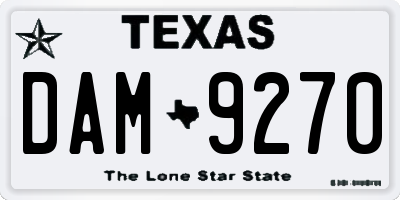 TX license plate DAM9270