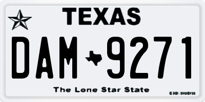 TX license plate DAM9271