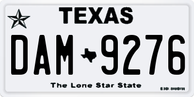 TX license plate DAM9276