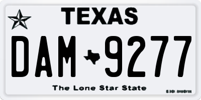 TX license plate DAM9277
