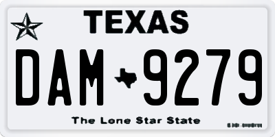 TX license plate DAM9279