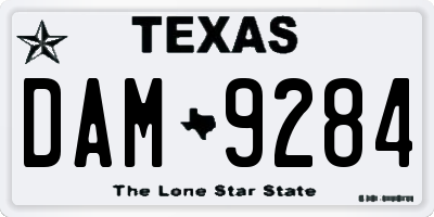 TX license plate DAM9284