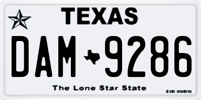 TX license plate DAM9286