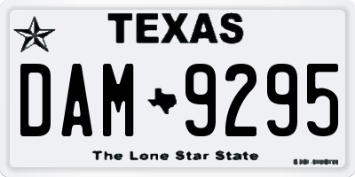 TX license plate DAM9295