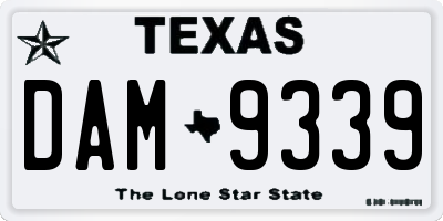 TX license plate DAM9339
