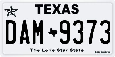 TX license plate DAM9373