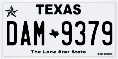TX license plate DAM9379