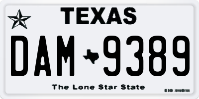 TX license plate DAM9389