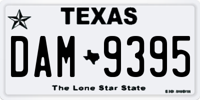 TX license plate DAM9395