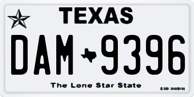 TX license plate DAM9396