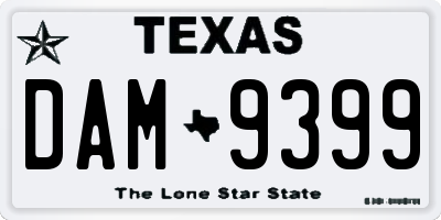 TX license plate DAM9399