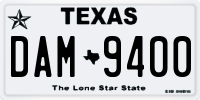 TX license plate DAM9400