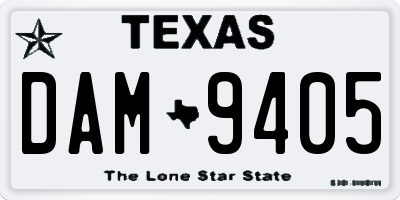 TX license plate DAM9405