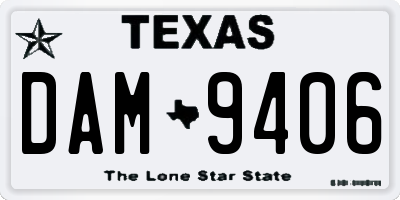 TX license plate DAM9406