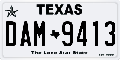 TX license plate DAM9413