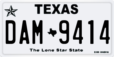 TX license plate DAM9414