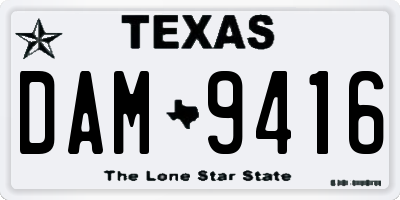 TX license plate DAM9416