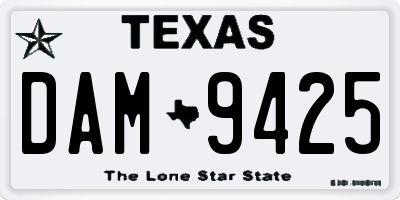 TX license plate DAM9425