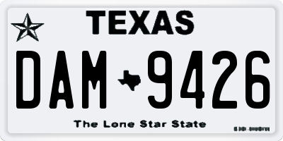TX license plate DAM9426
