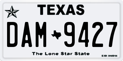 TX license plate DAM9427