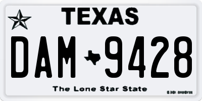 TX license plate DAM9428