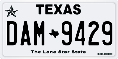 TX license plate DAM9429