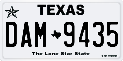 TX license plate DAM9435
