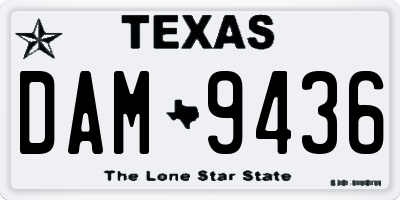 TX license plate DAM9436