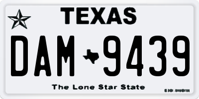TX license plate DAM9439