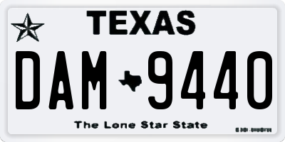 TX license plate DAM9440