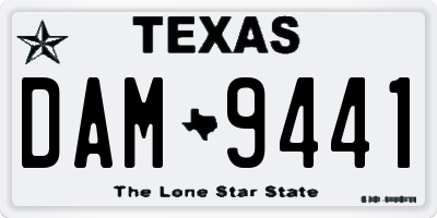 TX license plate DAM9441