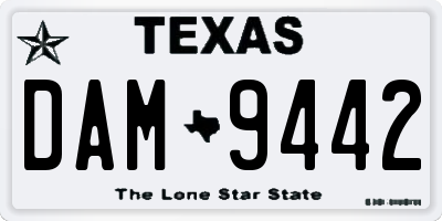 TX license plate DAM9442