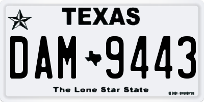 TX license plate DAM9443