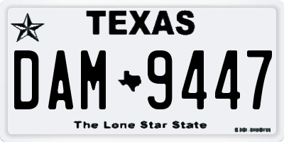 TX license plate DAM9447