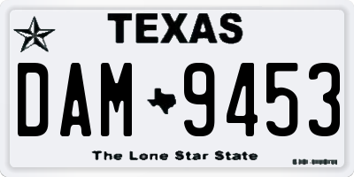 TX license plate DAM9453