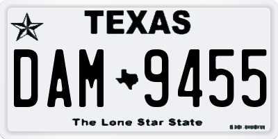 TX license plate DAM9455