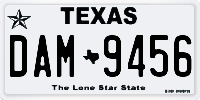 TX license plate DAM9456