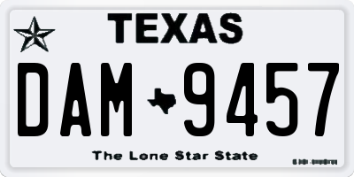 TX license plate DAM9457
