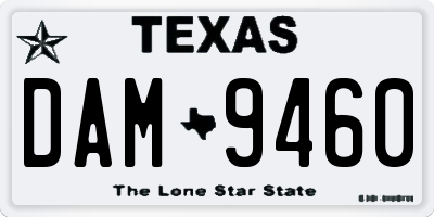 TX license plate DAM9460